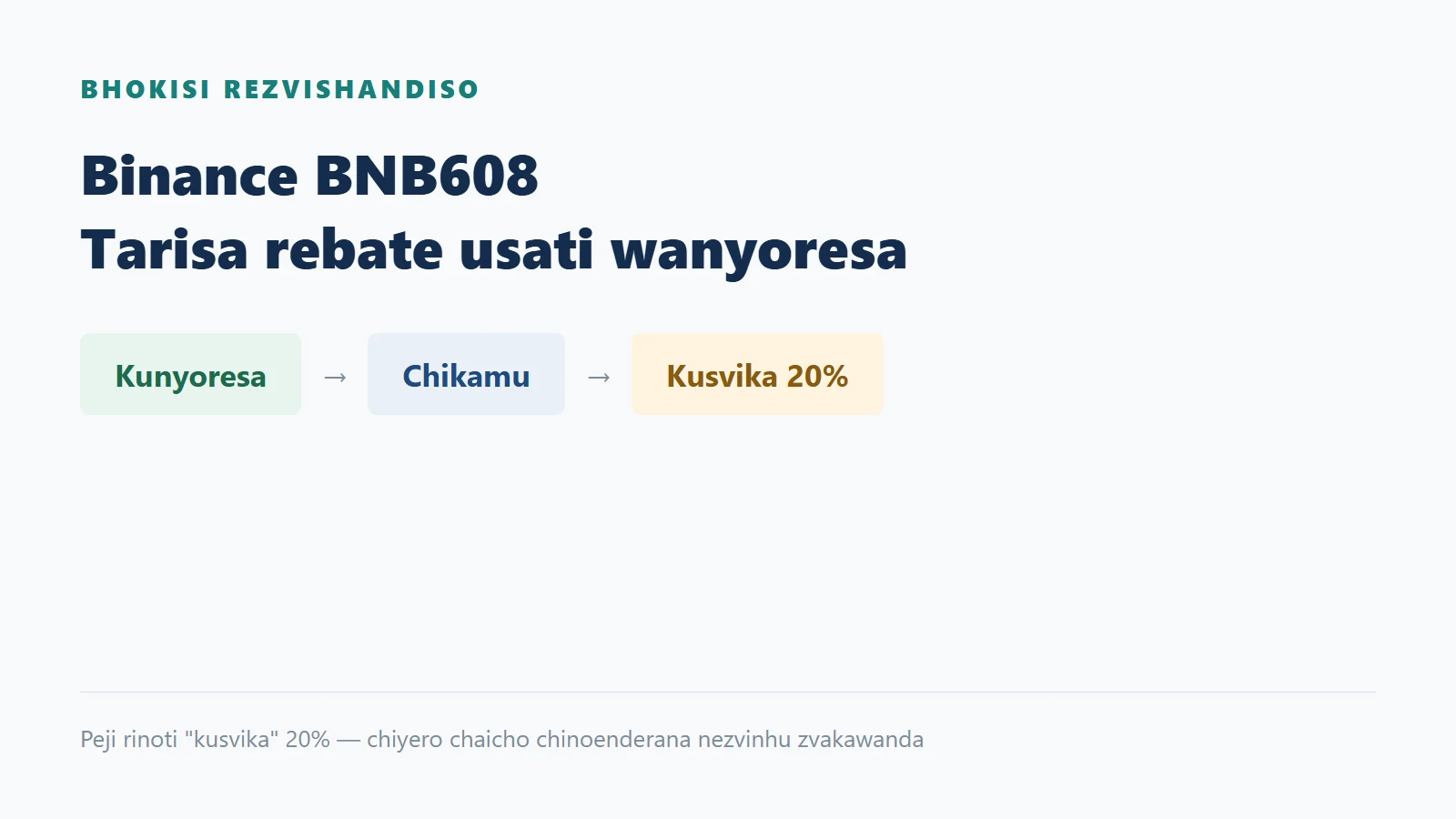 Binance BNB608: tarisa 20% rebate