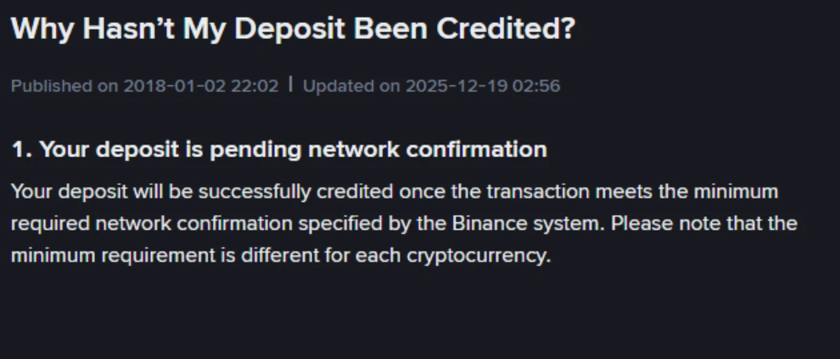 USDT inotora nguva yakadii kusvika muBinance? Verenga neconfirmations ne block time
